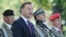 Polish President Andrzej Duda speaks during Polish Army Day celebrations in Warsaw, Poland, Aug. 15, 2015.