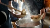 FILE - Tomato vegetable soup is served at Madison Spring Hut in the White Mountains of New Hampshire, Monday, June 11, 2007. (AP Photo/Robert F. Bukaty, File)