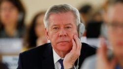 FILE - Gennady Gatilov, duta besar Rusia untuk kantor PBB, menghadiri pertemuan Dewan Hak Asasi Manusia di PBB di Jenewa, Swiss, 28 Februari 2018. (Denis Balibouse/REUTERS)