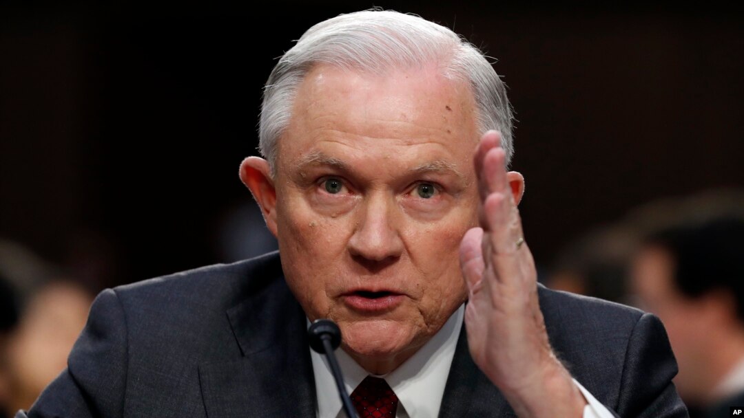 Attorney General Jeff Sessions testifies on Capitol Hill in Washington, June 13, 2017, before a Senate Intelligence Committee hearing.