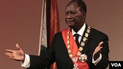 Le président ivoirien Alassane Ouattara. (VOA) 