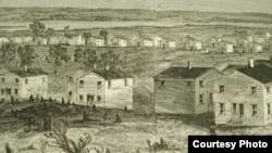 Close-up from "Freedman's Village, Arlington, Virginia" Print from Harper's Weekly, May 7, 1864