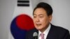尹錫悅當選南韓第20任總統後在首爾的記者會上講話。（2022年3月10日）