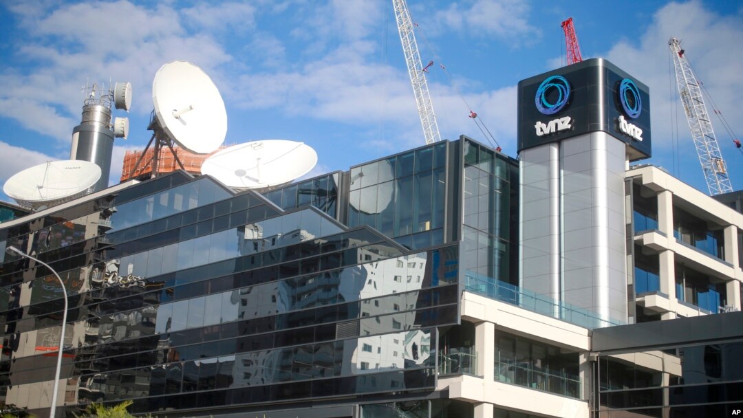 Eksterior gedung TVNZ di Auckland, Selandia Baru, 20 April 2017. Pemerintah Selandia Baru akan menggabungkan televisi dan radio publik menjadi satu organisasi baru yang diharapkan akan dapat menjangkau khalayak yang lebih muda. (Doug Sherring/NZ Herald via AP)