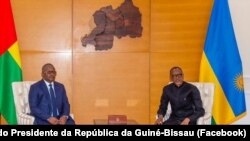 Umaro Sissoco Embaló, Presidente da Guine-Bissau, e Paul Kagame, Presidente do Ruanda, Kigali, 7 Março 2022
