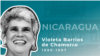 La primera mujer en ser electa como presidenta en Latinoamérica. Subió al poder en 1990, como cabeza de UNO, una coalición opositora al Frente Sandinista de Liberación Nacional (FSLN), liderado por Daniel Ortega. Reversó políticas de la era sandinista, privatizó industrias que estaban en manos del estado y redujo el tamaño del ejército.