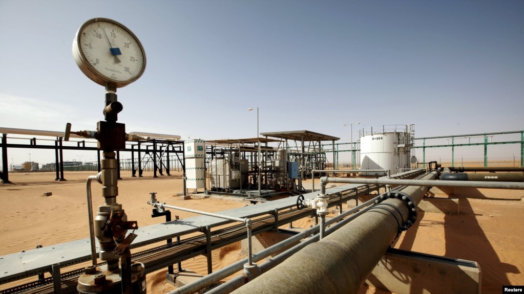 FILE - A general view of the El Sharara oilfield, Libya.