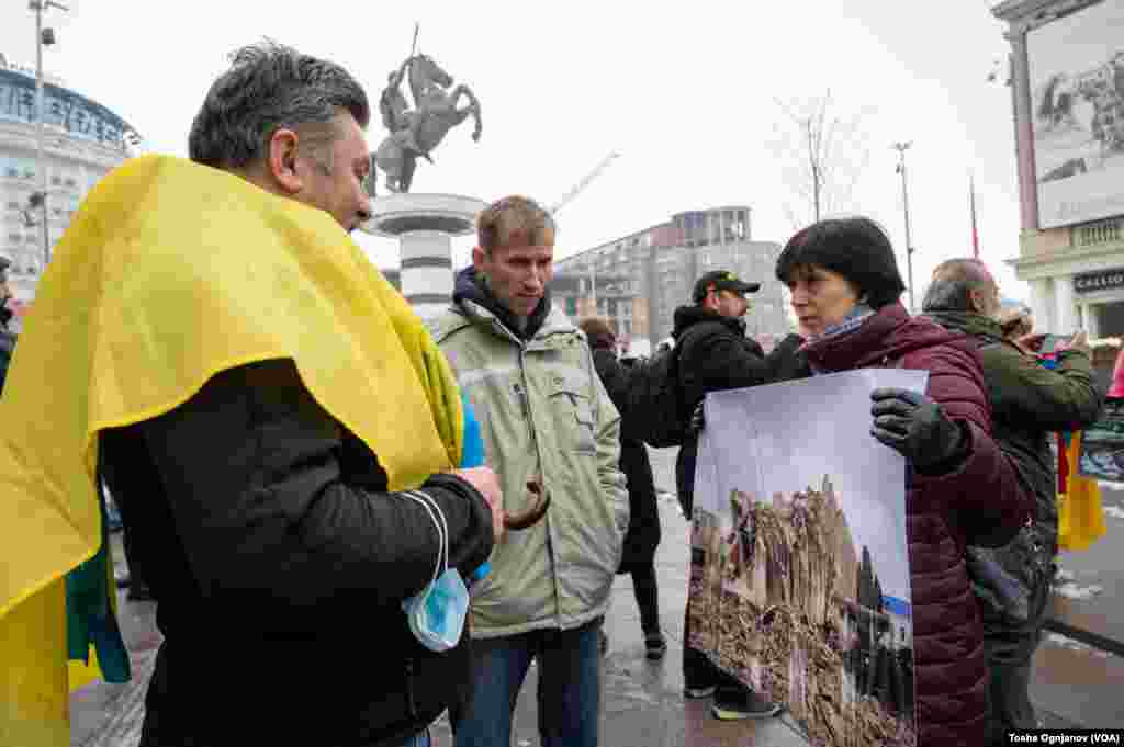 Rally in Skopje, North Macedonia. Support for Ukraine