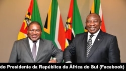 Presidente de Moçambique, Filipe Nyusi, e Presidente da África do Sul, Cyril Ramaphosa, Pretória, África do Sul, 11 Março 2022