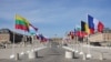 Flags of member countries flutter ahead of a summit of European Union leaders at the Versailles Palace, near Paris, France, March 10, 2022. 