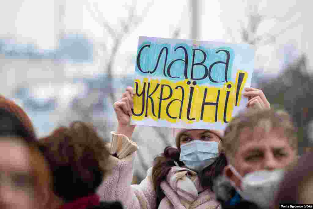 Rally in Skopje, North Macedonia. Support for Ukraine