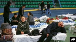 Moldova နိုင်ငံမှာ ခိုလှုံနေရတဲ့ ယူကရိန်း စစ်ပြေးဒုက္ခသည်အချို့။ (မတ် ၅၊ ၂၀၂၂)