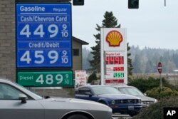 Fuel prices on Monday, March 7, 2022, in Tumwater, Wash.  Fuel costs rose above $4 per gallon, the highest price the US has faced since July 2008. (Photo: AP)