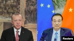 Президент Турции Тайип Эрдоган и премьер Госсовета КНР Ли Кэцян (коллаж)