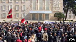Protest in Tirana, Albania
