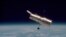 El telescopio espacial Hubble flota en el límite entre la Tierra y el espacio en esta imagen, tomada después de la segunda misión de servicio del Hubble en 1997. [Foto: Cortesía de la NASA].
