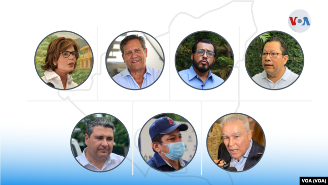 Los precandidatos presidenciales detenidos en Nicaragua. VOA