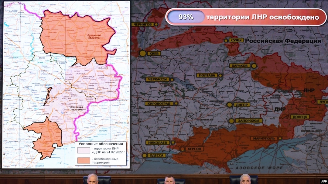 Các quan chức Nga trình bày về chiến dịch quân sự của họ ở Ukraine trước báo giới ở Moscow hôm 25/3 ,