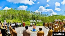 Presiden Joko Widodo di Titik Nol, IKN di Kabupaten Panajam Paser Utara, Kalimantan Timur, 14 Maret 2022. (Biro Setpres)