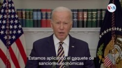 Biden: "Estamos aplicando el paquete de sanciones económicas más importante de la historia" a Rusia
