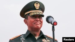 Panglima TNI Jenderal Andika Perkasa di Markas Besar TNI di Jakarta, 18 November 2021. (REUTERS/Willy Kurniawan)