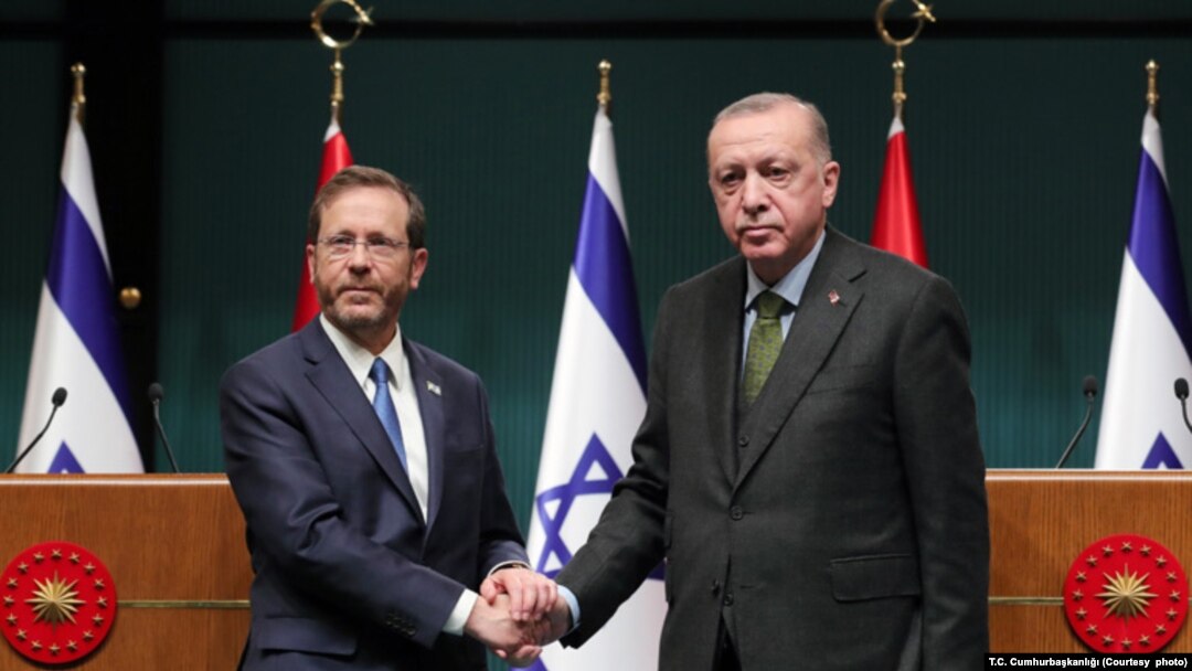 Cumhurbaşkanı Recep Tayyip Erdoğan ve İsrail Cumhurbaşkanı Isaac Herzog