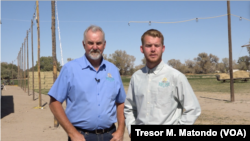 John Getto and son Myles Getto. They run Desert Oasis Teff and Grain, a business in Fallon, Nevada, Oct. 2021.