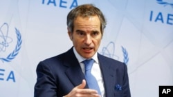 FILE - IAEA Director General Rafael Mariano Grossi at IAEA's headquarters in Vienna, Austria, March 7, 2022.