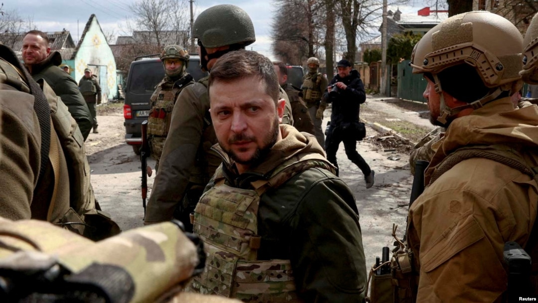 Президент Украины Владимир Зеленский в городе Буча. 4 апреля 2022 года.
