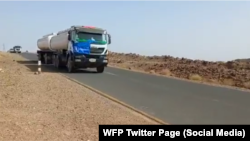 A World Food Program truck travels to Tigray.