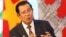 FILE - Cambodia's Prime Minister Hun Sen speaks with media during a news conference at the Government Office in Hanoi, Vietnam, Oct. 4, 2019. 