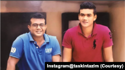 বাবার সঙ্গে তাসকিন। (ছবি- Instagram@taskintazim) 