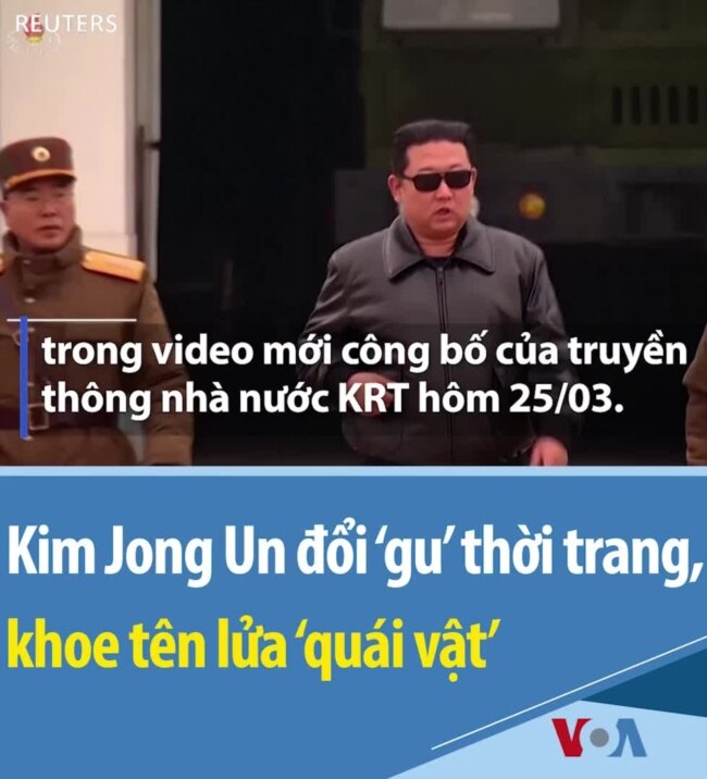 Kim Jong Un đổi ‘gu’ thời trang, khoe tên lửa ‘quái vật’