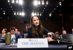 Director of National Intelligence Avril Haines appears before the Senate Intelligence Committee at the Capitol in Washington, March 10, 2022.