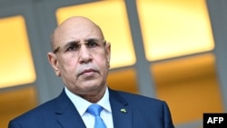 FILE—Mauritanian President Mohamed Ould Ghazouani, poses upon his arrival, before a meeting with the Spanish prime minister at La Moncloa palace in Madrid on March 17, 2022.