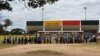 Police camped overnight Friday at a venue where the leader of Zimbabwe’s main opposition, the Citizens’ Coalition for Change, Nelson Chamisa, was supposed to address his supporters, March 12 2022 in Marondera district (Columbus Mavhunga/VOA)