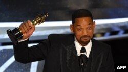 FILE - Actor Will Smith accepts the award for Best Actor in a Leading Role for "King Richard" at the 94th Oscars at the Dolby Theatre in Hollywood, Calif., March 27, 2022.