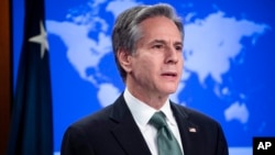 FILE - Secretary of State Antony Blinken speaks during a news conference on March 17, 2022, at the State Department in Washington.