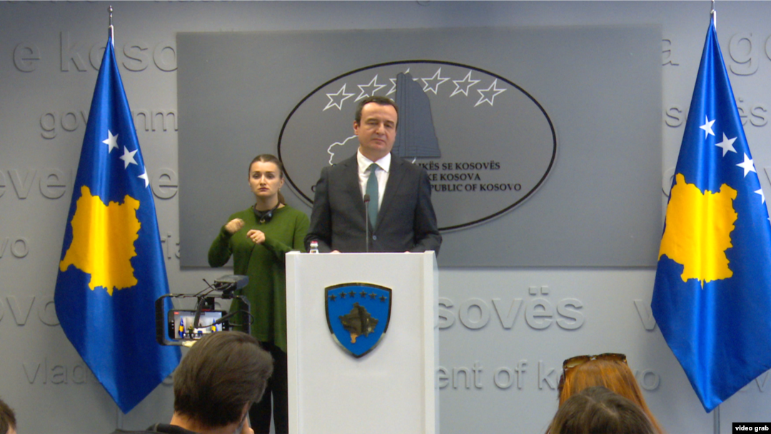 Kosovski premijer Aljbin Kurti na konferenciji za novinare u Prištini, 23. marta 2022.