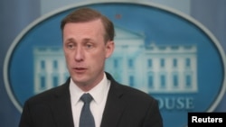 El asesor de Seguridad Nacional de la Casa Blanca, Jake Sullivan, habla con los medios sobre la guerra en Ucrania y otros temas, el 22 de marzo de 2022.