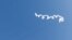 A trail of smoke is seen after Blue Origin's rocket New Shepard blasted off, on billionaire Jeff Bezos's company's fourth suborbital tourism flight with a six-person crew, near Van Horn, Texas, U.S., March 31, 2022.