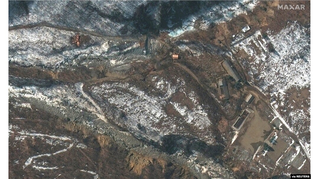지난해 3월 촬영한 북한 풍계리 핵실험장의 위성사진.