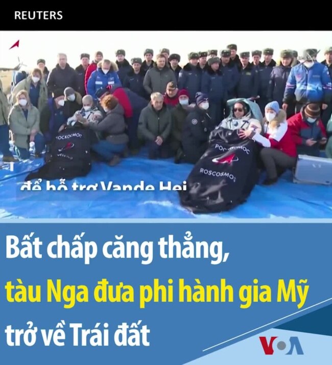 Bất chấp căng thẳng, phi hành gia Mỹ trở về Trái đất trên tàu Nga