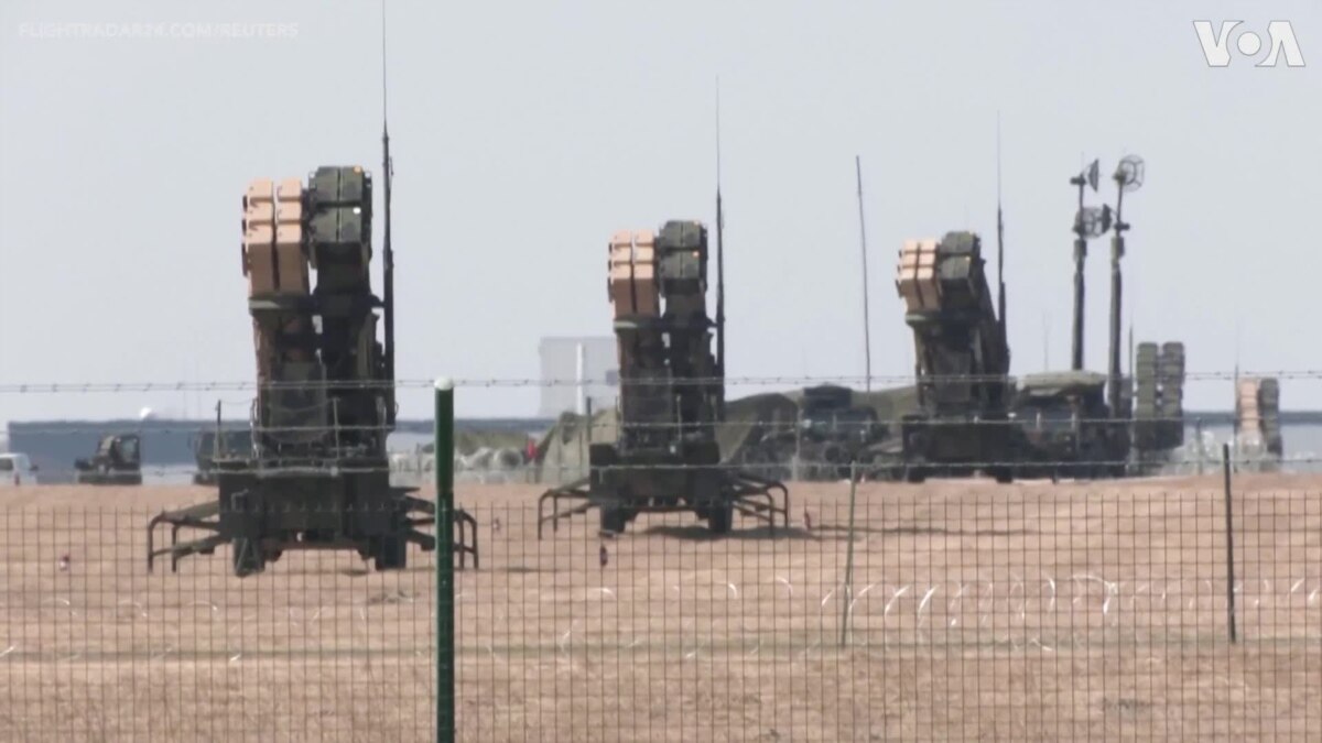 Military Equipment on Tarmac at Polish Airport Near Ukraine Border