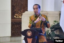 Presiden Jokowi menyampaikan pidato pada Kompas100 CEO Forum Tahun 2022, di Istana Negara, 2 Desember 2022. (Twitter/@setkabgoid)