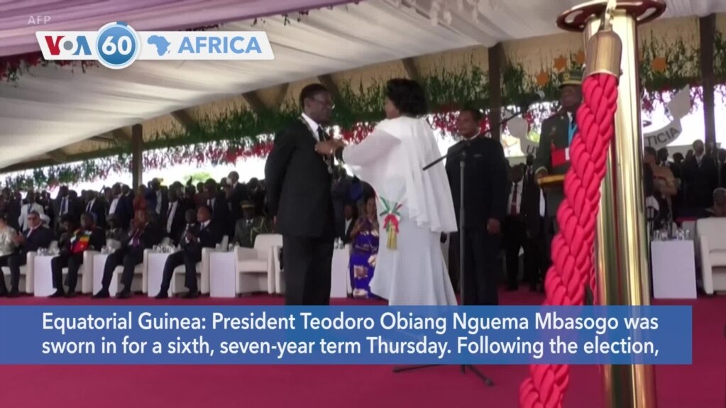 VOA60 Africa - Equatorial Guinea: President Teodoro Obiang Nguema Mbasogo sworn in