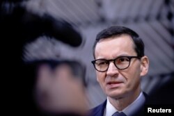 Poland's Prime Minister Mateusz Morawiecki arrives for a European Union leaders' summit in Brussels, Belgium December 15, 2022.
