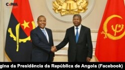 Patrice Trovoada, primeiro-ministro são-tomense, e João Lourenço, Presidente de Angola, em Luanda, 23 Dezembro 2022