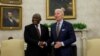 FILE: U.S. President Joe Biden greets South Africa's President Cyril Ramaphosa in the Oval Office at the White House in Washington. Taken September 16, 2022.