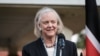 FILE - U.S. Ambassador to Kenya Meg Whitman speaks during press conference at the DCI headquarters in Nairobi, Jan. 12, 2023. 